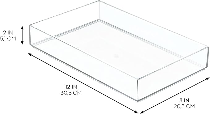 iDesign Makeup Drawer Organizer Tray for Vanity or Bathroom Countertop - Set of 4 Clear
