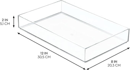 iDesign Makeup Drawer Organizer Tray for Vanity or Bathroom Countertop - Set of 4 Clear