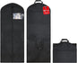 2 Pack 60"Garment Bags for Suits, Long Dress,Coats Lightweight Foldable with Travel Handle, Closet Storage and Travel-Friendly with Transparent Inner Bag Set, Black