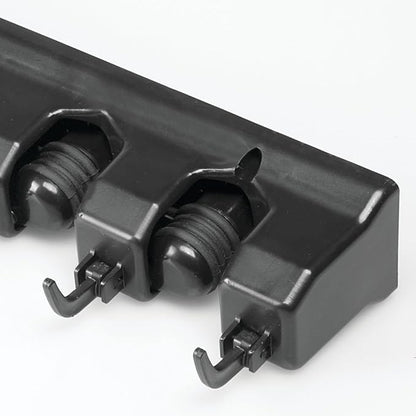 iDesign InterDesign Kitchen, Laundry Room, Garage or Utility Closet – Black Wall Mount Mop & Broom Holder