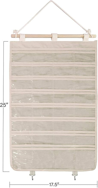 BB Brotrade Hanging Jewelry Organizer,Accessories Organizer,32 Pocket Organizer for Holding Jewelries (Beige-32 Pockets)