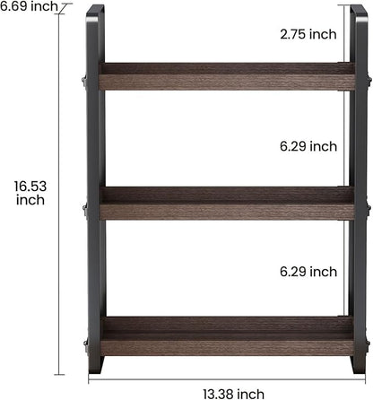 HNRLOY Bathroom Counter Organizer,Bathroom Countertop Organizer,Counter Shelf,Countertop Storage,Organization and Storage,Makeup Shelf,Sink Caddy(Brown 3 Tier)