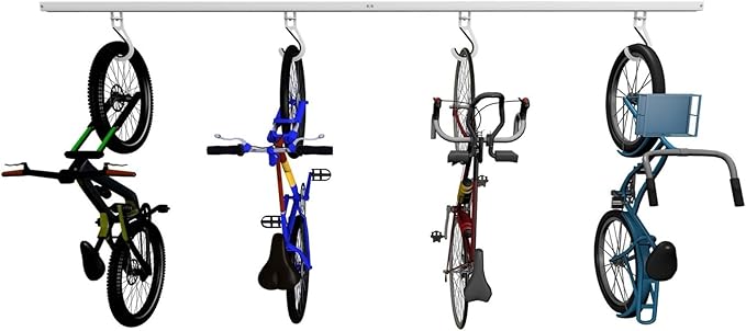 Bike Slide Pro – Made in USA | Heavy-Duty Ceiling-Mounted Bicycle Storage Rack – Space-Saving Overhead Garage Organizer with Quick Install System – Secure Solution for Residential Garages