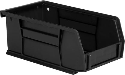 Hudson Exchange 7-1/2" x 4" x 3" (12 Pack) Plastic Stackable Storage Bin and Hanging Container, Black