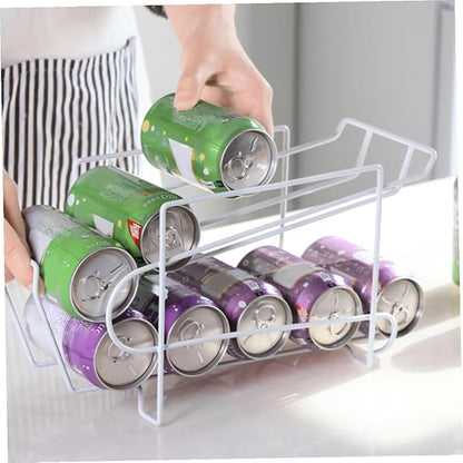 Cabilock Soda Can Dispenser for Refrigerator:Stackable Can Holder Dispenser Beverage Holder Plastic Refrigerator Organizer Bins for Pantry, Freezer, Kitchen