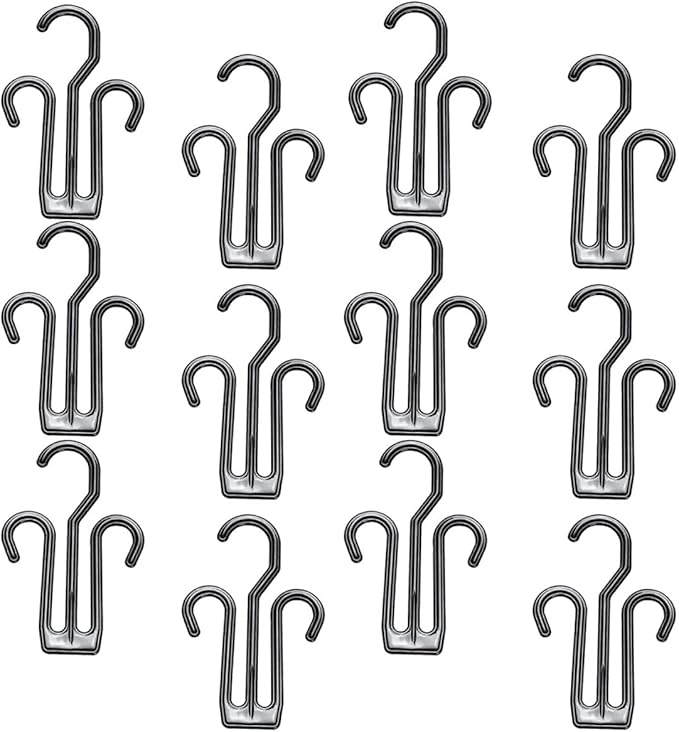 balacoo 20pcs Black Plastic Hanging Shoe Organizer Rack with Hooks for Slipper Drying and Shoe Storage for Home Dormitory and Hotel Use