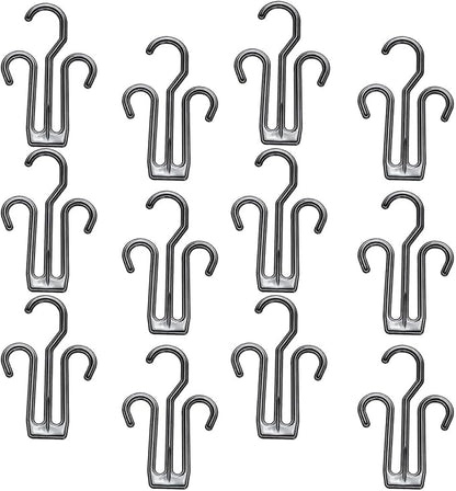 balacoo 20pcs Black Plastic Hanging Shoe Organizer Rack with Hooks for Slipper Drying and Shoe Storage for Home Dormitory and Hotel Use