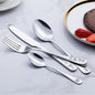Custom Engraved Cutlery,Customized Tableware Set With Gift box, Personalized Lettering Name Fork/Knife/Spoon Stainless Steel Cutlery, Customized Gifts For Mama Nana Papa. (Silver)