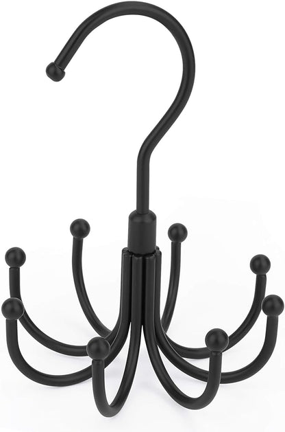 Belt Hanger, Space Saving Belt Organizer for Closet, Max 24 Storage Capacity, Rotating Belt Rack Closet Organizers and Storage for Hanging Belt, Ties, Black