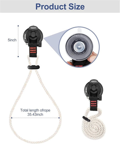 CONBOLA Suction Cups with Rope,Cowboy Hat Rack for Truck Car Heavy Duty Hat Holder,Upgrade Multi Purpose Hanger with Buckle for Truck Cars RV Boat Window Glass Camping.