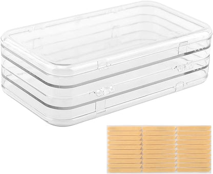 Tri-Fold Press On Nail Boxes Portable Nail Display box, Clear PET Plastic Storage Box for Fake Nails with Adhesive Double Sided Tape nails packaging for press ons