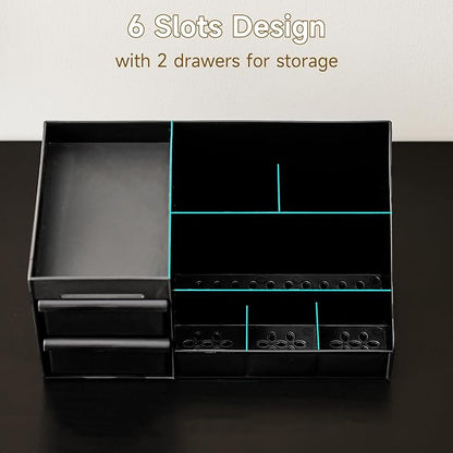 UFORU Large Black Vanity Organizer for Men, Countertop Cologne Organizer with Drawers, Perfume Stand & Mens Skincare Storage, Deodorant Display for Bathroom Bedroom Dresser, Ideal Gifts for Men