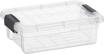 Superio Clear Storage Boxes with Lids, 1.27 Quart Plastic Container Bins for Organizing, Stackable Crates, BPA Free, Non Toxic, Odor Free, Organizers for Home, Office and Dorm