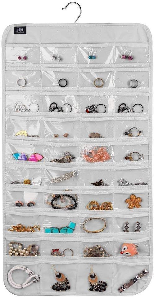 BB Brotrade Hanging Jewelry Organizer, 80 Pocket Accessories Organizer (Black)