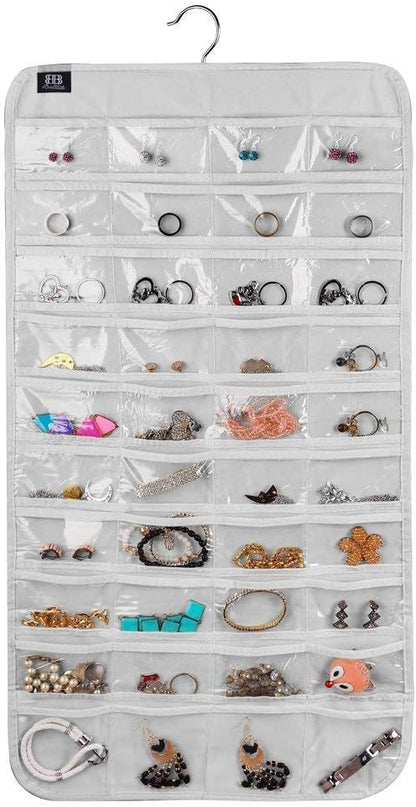 BB Brotrade Hanging Jewelry Organizer, 80 Pocket Accessories Organizer (Black)