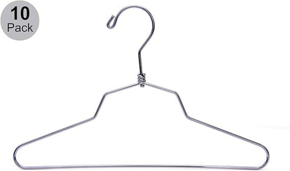 Quality Hangers Metal Children Hangers - Swivel Hook with Stainless Steel Body - Heavy Duty Wire Clothes Hangers - Pack of 10 - Hangers for Kids