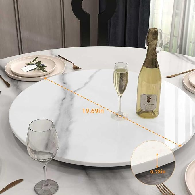 19.69" Lazy Susan for Table Top Sintered Stone Rotating Serving Tray for Dining Table, Kitchen Lazy Susan Organizer Spinning Rotating Food Server Party Centerpieces