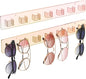 MaxGear Sunglasses Organizer Wall Mount, 2-Pack Acrylic Eyewear Display Holder with 14 Slots, Sunglasses Storage, Includes Adhesive Tape & Screws, Wall Mounted Shelf for Closet, Cabinet, Iridescent