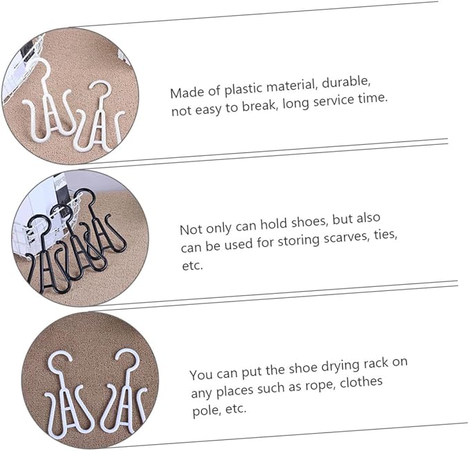 Happyyami 12pcs Thickened Plastic Shoe Display Hooks Sturdy Shoes Organizer for Install Hanging Hooks