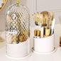 Concealed Toothbrush Holder,Toothbrush Holders with Sliding Lid, Rotating 3 Slots Bathroom Organizer Countertop,Waterproof Dustproof Beauty Brushes Storage,Cosmetics Display Case for Vanity Bathroom