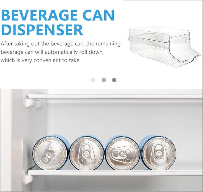 Mobestech Double Beverage Can Organizer for Fridge Transparent Soda Holder Rack Efficient Storage for Kitchen and Pantry Space-saving Design for Easy Access