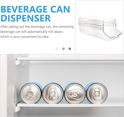 Mobestech Double Beverage Can Organizer for Fridge Transparent Soda Holder Rack Efficient Storage for Kitchen and Pantry Space-saving Design for Easy Access