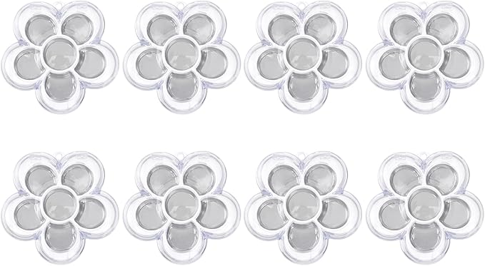 Beaupretty Six-Grid Blossom Sub Box Compact Clear Cosmetic Display Case for Concealer Eyeshadow Lipstick Organizer 2.2X2.2X0.4 Inch Portable Makeup Storage