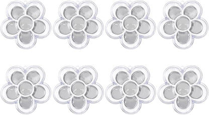 Beaupretty Six-Grid Blossom Sub Box Compact Clear Cosmetic Display Case for Concealer Eyeshadow Lipstick Organizer 2.2X2.2X0.4 Inch Portable Makeup Storage