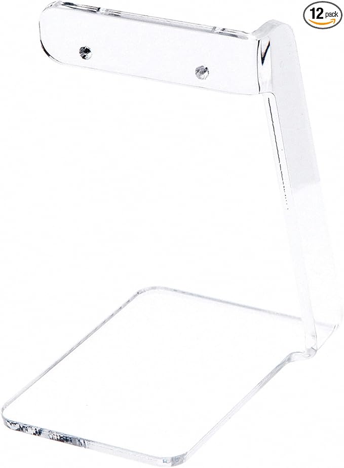 Plymor Clear Acrylic Signpost-Style Pair Hanging Earring Display Stand, 2.375" W x 3" D x 4" H (12 Pack)
