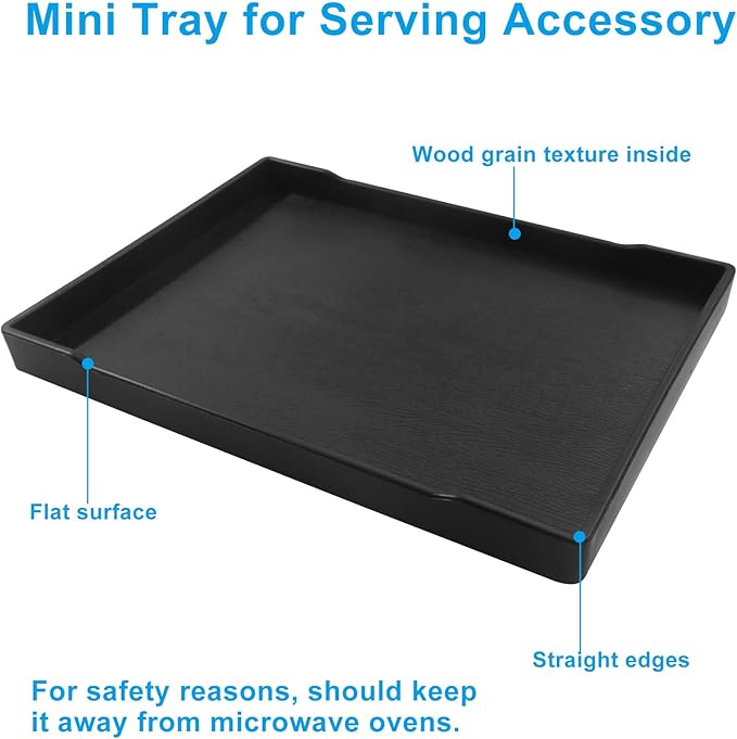 Small Bathroom Vanity Tray, (8.5 inch x 6.3 inch) Soap and Sponge Holder, Rectangular Serving Tray for Candle, Lotion Bottles, Scrubber(Black)
