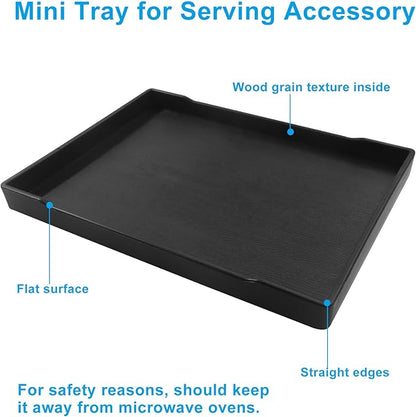 Small Bathroom Vanity Tray, (8.5 inch x 6.3 inch) Soap and Sponge Holder, Rectangular Serving Tray for Candle, Lotion Bottles, Scrubber(Black)