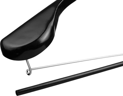 DEILSY™ Black Suit Hangers for Men with Non-Slip Pants Bar & 360° Swivel Hook - Smooth Finish Wooden Coat Hangers, Heavy Duty Wooden Hanger – Pack of 6