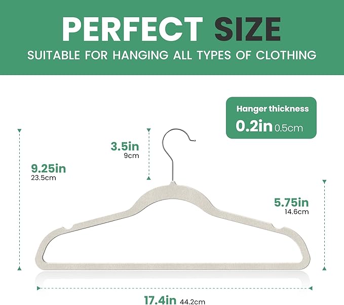 InfiniPower 30 Pack Velvet Hangers, Heavy Duty Non-Slip Clothes Hangers with Shoulder Notches, Coat Suit Hangers with 360° Swivel Hooks, White