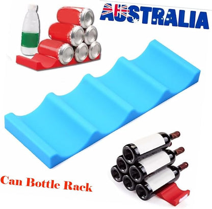 Novelty Silicone Fridge Storage Rack for Cans Bottles Stackable Organizer for Home Garage Pantry and BBQ Lightweight Easy to Clean Beverage Holder Mat