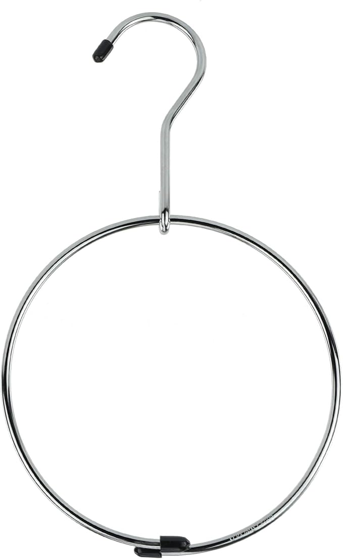HANGERWORLD Pack of 3 Pack Belt Organizer for Closet Rack Chrome Ring Hanger for Belts Ties Scarves and Accessory Storage