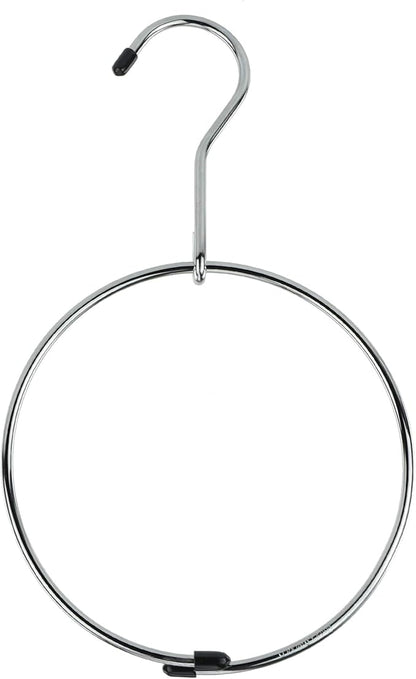 HANGERWORLD Pack of 3 Pack Belt Organizer for Closet Rack Chrome Ring Hanger for Belts Ties Scarves and Accessory Storage