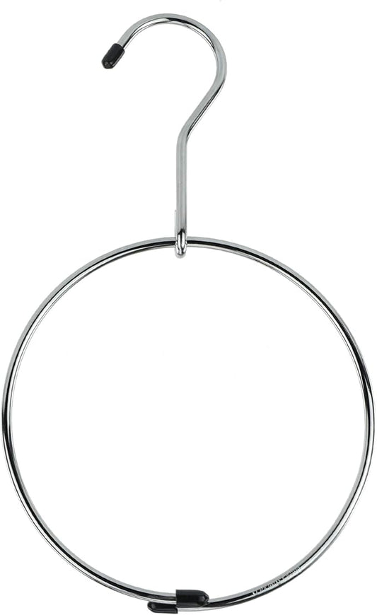 HANGERWORLD Pack of 3 Pack Belt Organizer for Closet Rack Chrome Ring Hanger for Belts Ties Scarves and Accessory Storage