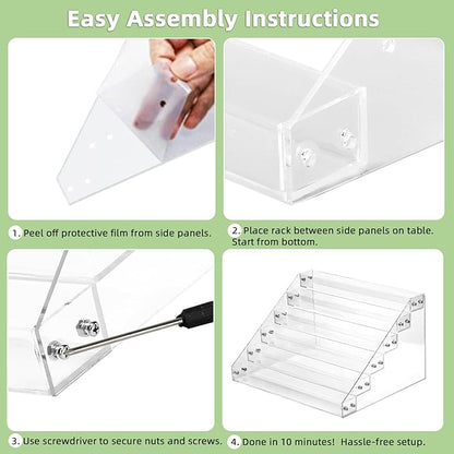 Umirokin Nail Polish Organizer, 6 Tiers Acrylic Paint Rack, Clear Display Holder Storage for Ink Gel Nail Polish Sunglasses Essential Oil Holds up to 54-72 Bottles
