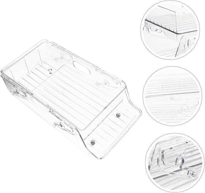 Cabilock Double Layer Rolling Soda Can Dispenser Transparent Fridge Organizer Multi-Functional Beverage Holder for Kitchen Office and Pantry Storage