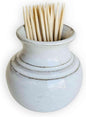 White Ceramic Toothpick Holder – Handmade Mini Pottery Cup for Kitchen and Charcuterie Boards
