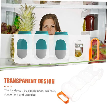Levemolo Fridge Can Dispenser Organizer for Beer and Soda Multi-Functional Beverage Storage Rack for Refrigerator and Pantry Neat and Space-Saving Drink Holder Orange