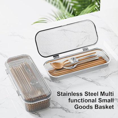 Stainless Steel Utensil Basket For Kitchen Dishwasher Safe Drying Rack For Spoons And Chopsticks Cutlery Holder