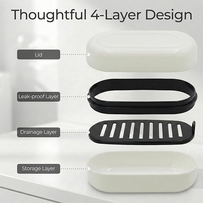 AIMAIAIMAI Shampoo Bar Holder Travel Case for Two Bars – Compatible with Kitsch Solid Shampoo & Conditioner Bars, Large Soap Container for Bathroom or Travel (1 Pack, White Style A-Large)