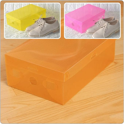 Milisten 7pcs Colored Pp Shoe Storage Boxes with Thickened Flip Lid Stackable Shoe Organizers 27.5x18x9.5cm Foldable Containers for Men Women and ’ Closet Organization