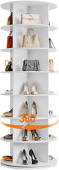 GarveeHome 7 Tier Rotating Shoe Rack Tower, 360° Revolving Free Standing Spinning Shoe Organizer, Vertical Spinning Shoes Display, Shoes Rack Storage Round Carousel, Rotate Shoes Closet Organization