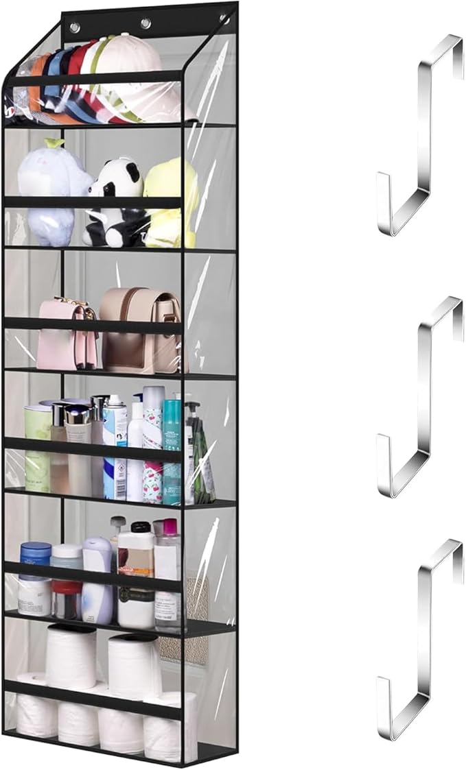 ordinarYone Multiple Layer Clear Over The Door Storage Organizers With 6 Compartments For Efficient Home Organization Saving Space