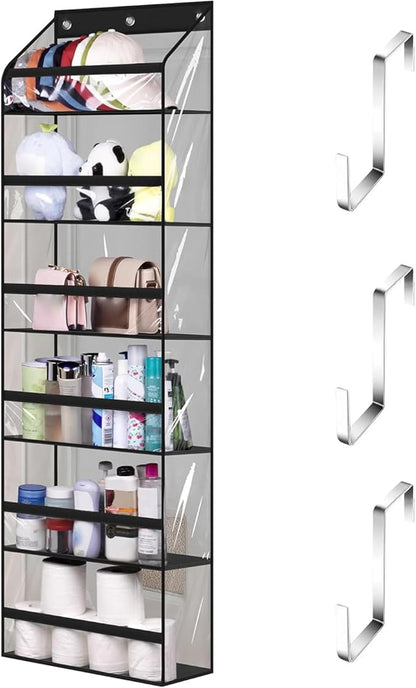ordinarYone Multiple Layer Clear Over The Door Storage Organizers With 6 Compartments For Efficient Home Organization Saving Space
