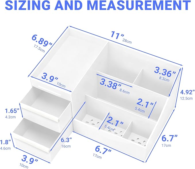 Makeup Organizer with Drawers, Cosmetic Organizer for Vanity Dresser Bathroom Countertop, Large CapacityOrganizer for Skincare, Lipstick, Palettes (1 Pack Makeup Organizer)