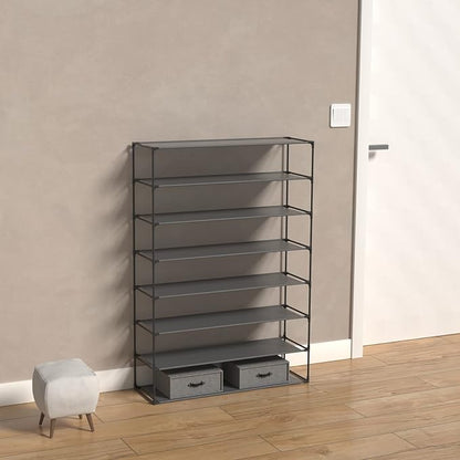 Jerry & Maggie Simple Trending 8 Tier Stackable Shoe Rack for Garage, Shoe Rack for Entrance Small Space for Dorm Shoe Racks, Over Door Shoe Rack, Kitchen Storage Shelves Solution