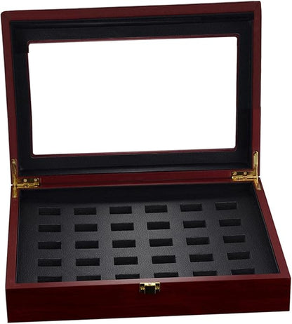 Large Wooden Display Box Case for Championship Rings Storage 290x230x75mm - Your Rings from Scratches - Great for Sports Collectors and Wedding Bands
